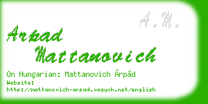 arpad mattanovich business card