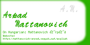 arpad mattanovich business card